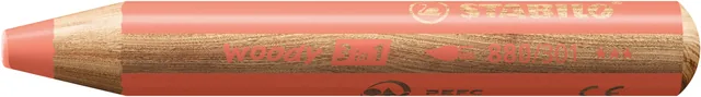 Kleurpotlood STABILO 880 woody 3 in 1 pastel rood