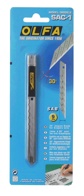 Snijmes Olfa SAC1 9mm met metalen houder