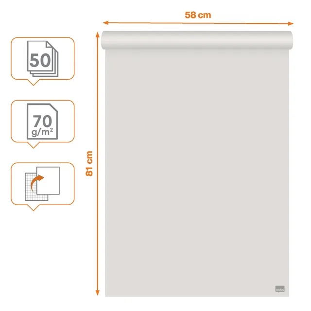 Flipoverpapier Nobo gerecycled 58x81cm rol