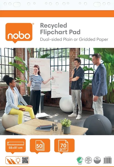 Flipoverpapier Nobo gerecycled 58x81cm rol