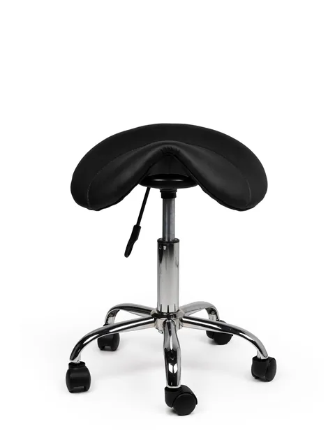Zadelkruk Office laag harde wielen zw