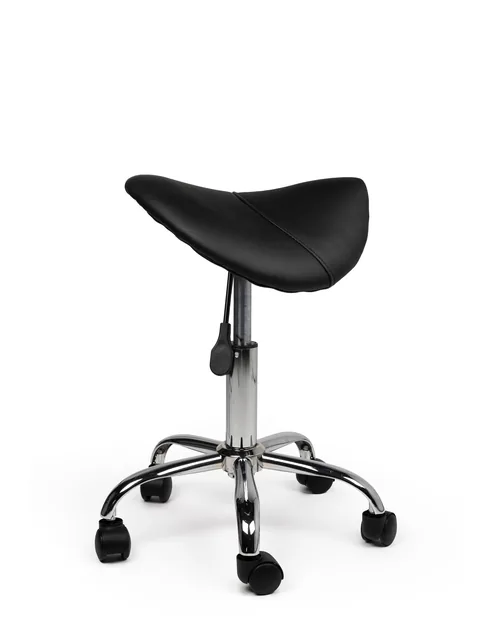 Zadelkruk Office laag harde wielen zw