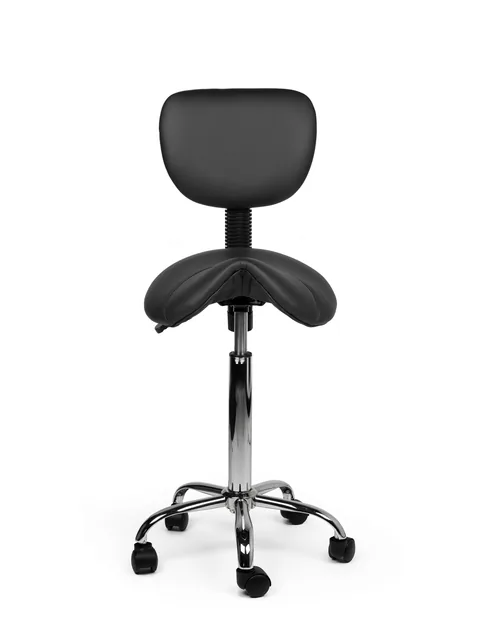 Zadelkruk Office rugleuning medium harde wielen zw