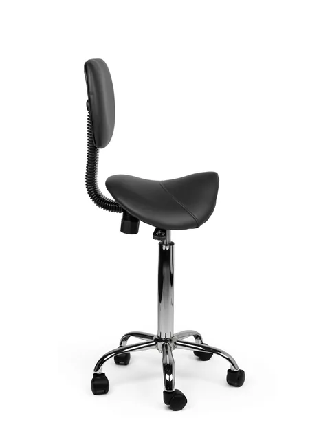 Zadelkruk Office rugleuning medium harde wielen zw