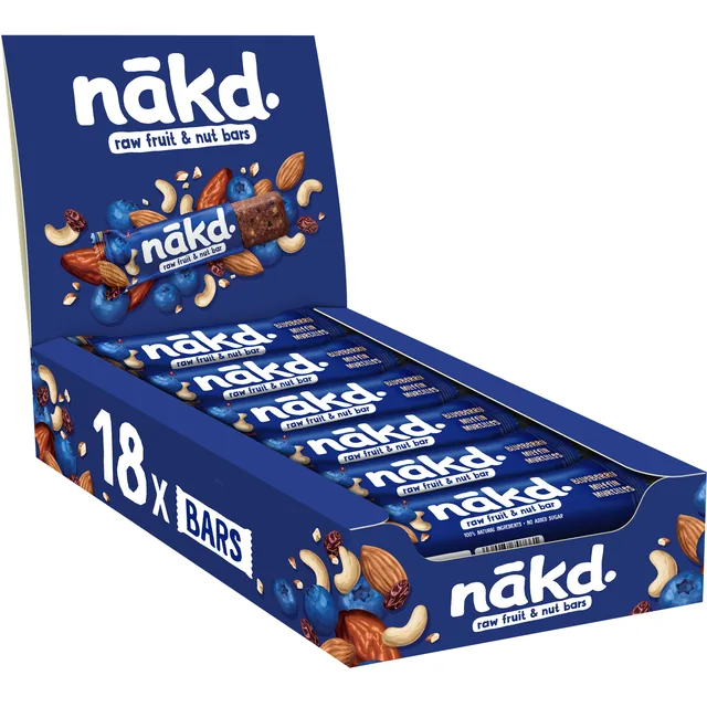 Fruit notenreep NAKD blueberry muf 18x35 gram