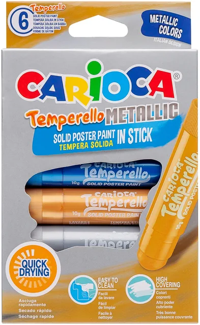 Verfstift Carioca Temperello set 6 metallickleuren