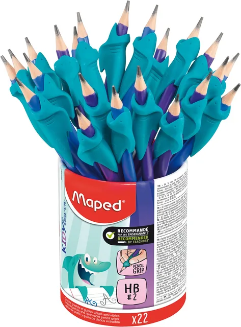 Potlood Maped Kidy Learn met vingerhulp blauw