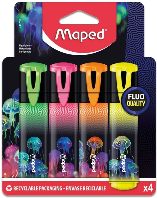 Markeerstift Maped Deepsea Paradise set 4 kleuren