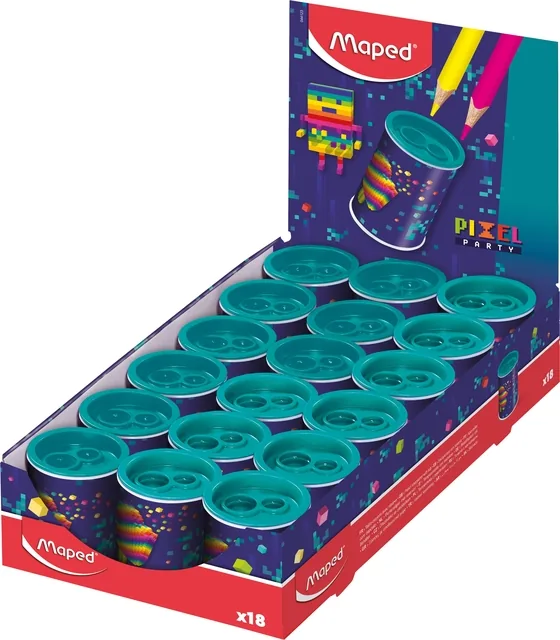 Puntenslijper Maped Pixel Party display 18 stuks