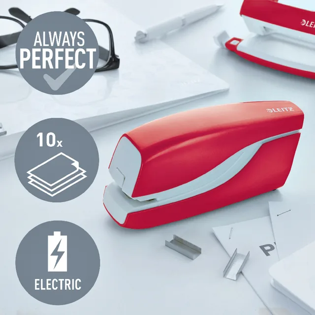Nietmachine Leitz Nexxt WOW contactloos vel rood