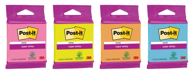 Memoblok 3M Post-it 6920 SS 76x76mm ass. kleur