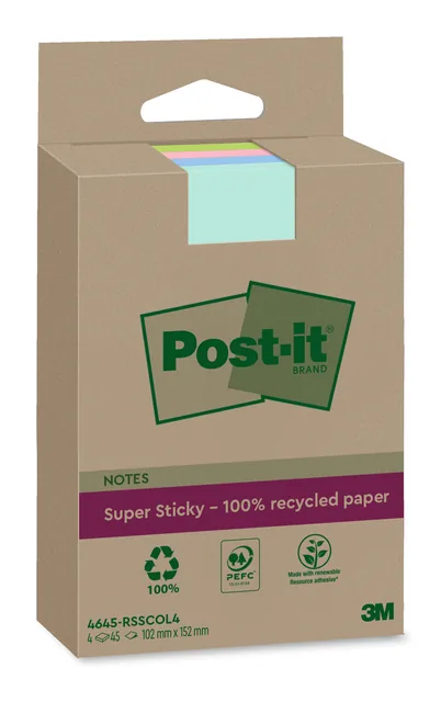 Memoblok 3M Post-it 4645 SS 102x152mm ass. kleur
