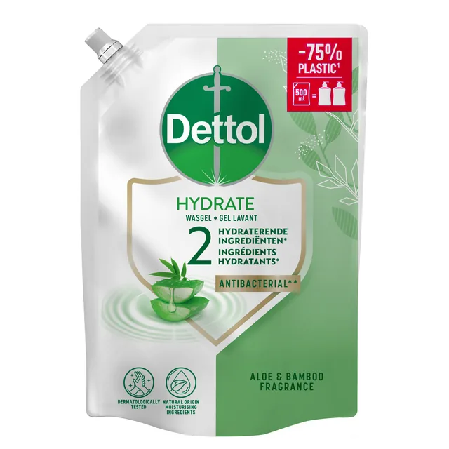 Handzeep Dettol Hydrat Aloe Vera antib 500ml refil
