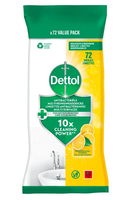 Reinigingsdoekjes Dettol antibact Citrus 72st