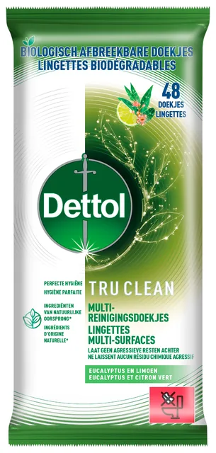Reinigingsdoekjes Dettol TC Eucalyp en limoen 48st