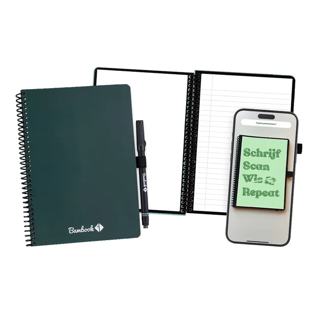 Notitieboek Bambook Forest A5 lijn 40pag uitwisb