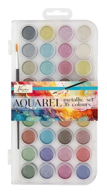 Aquarelverf Nassau fine art doos 36 metalic napjes