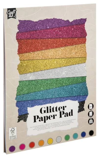 Hobbykarton glitter CarftID 24x34cm 180gr 10v 10kl