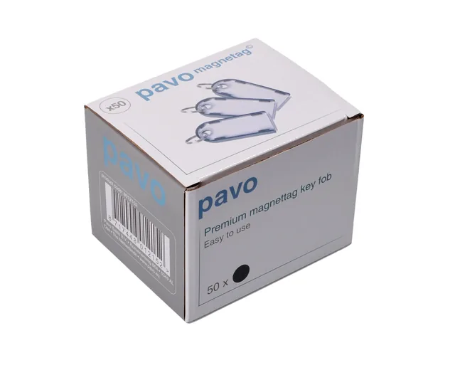 Sleutellabel Pavo magnetisch zwart 50st