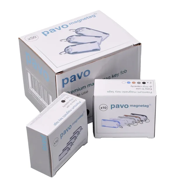 Sleutellabel Pavo magnetisch zwart 50st