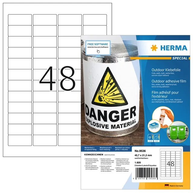 Etiket HERMA 9536 45.7x21.2 weerbest wt 1920st