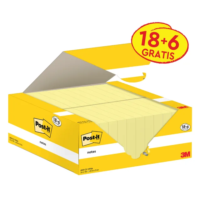 Memoblok 3M Post-it 653-CY 38x51mm geel