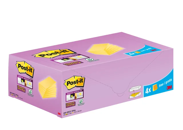 Memoblok 3M Post-it 655-SSCY 76x127mm geel