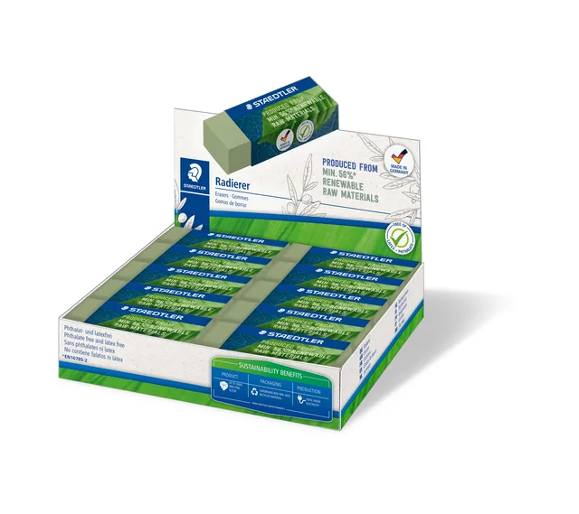 Gum Staedtler Eco 52680 65x23x10mm olijfgroen