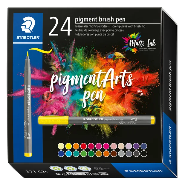 Brushpen Staedtler pigment pen etui 24 st