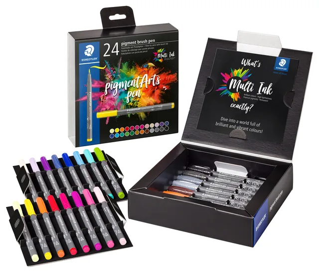 Brushpen Staedtler pigment pen etui 24 st