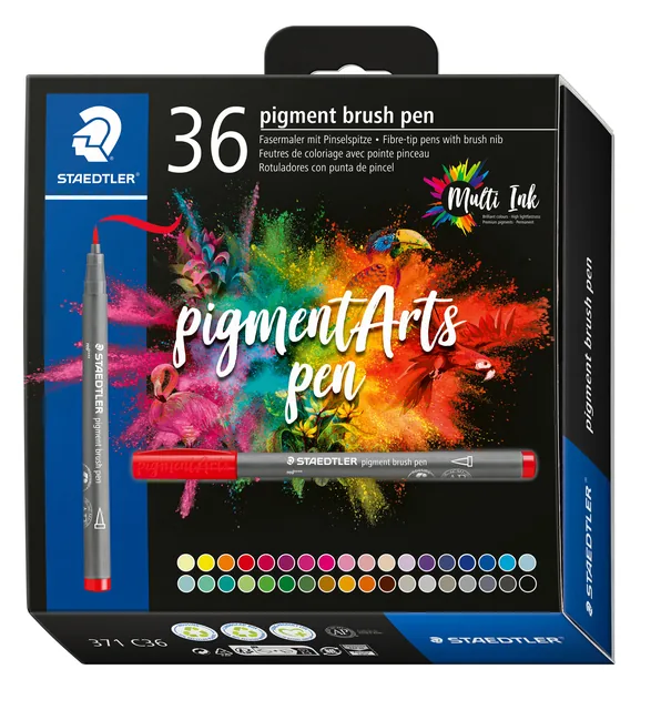 Brushpen Staedtler pigment pen etui 36 st