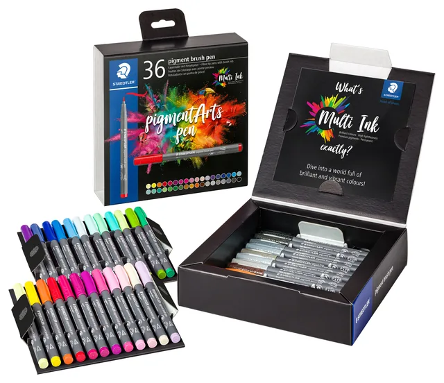 Brushpen Staedtler pigment pen etui 36 st