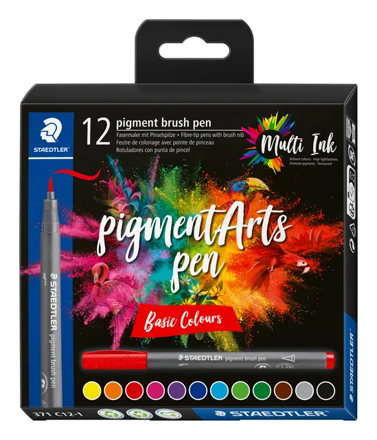 Brushpen Staedtler PigmentArts etui 12 st
