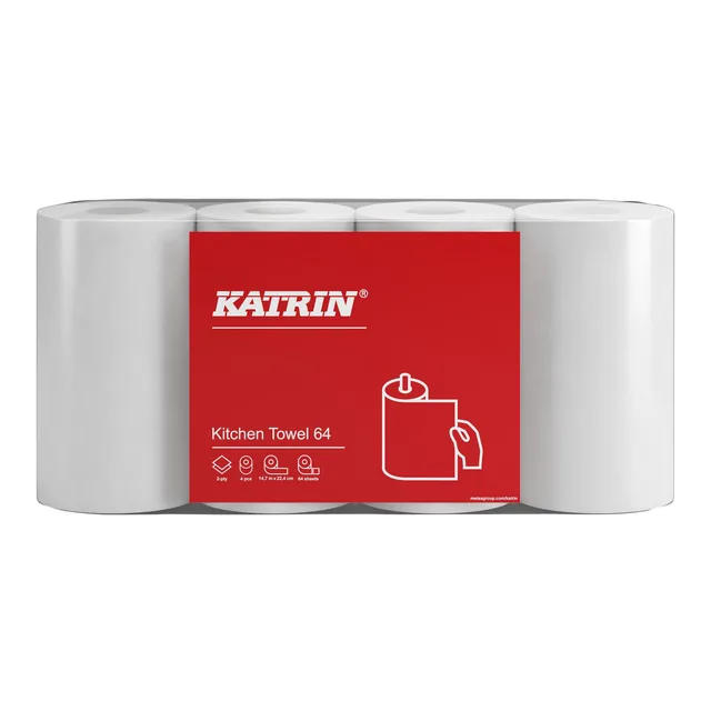 Keukenrol Katrin 2laags 64 vel wit