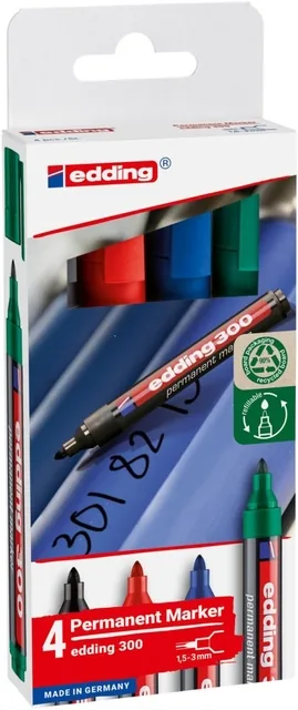 Viltstift edding 300 rond 1.5-3mm 4st assorti