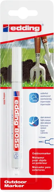 Viltstift edding 8055 outdoor 1-2mm blist1 wit