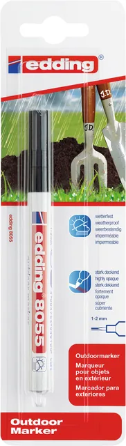 Viltstift edding 8055 outdoor 1-2mm blist1 zwart