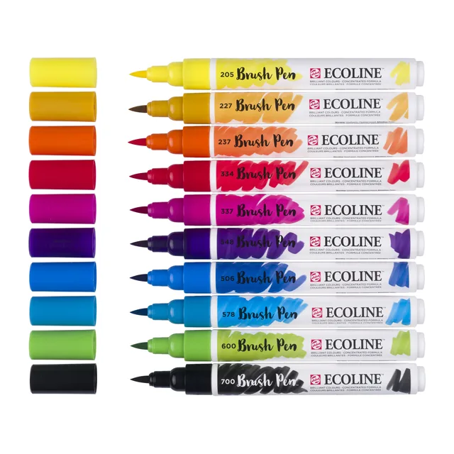 Brushpen Talens Ecoline set 10 stuks primair