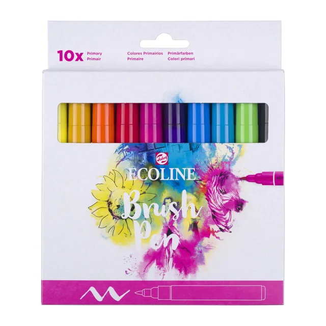 Brushpen Talens Ecoline set 10 stuks primair