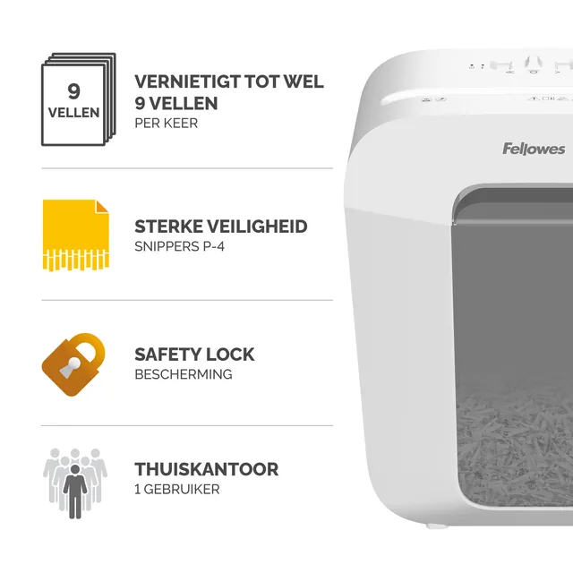 Papiervernietiger Fellowes LX50 4x37mm wit