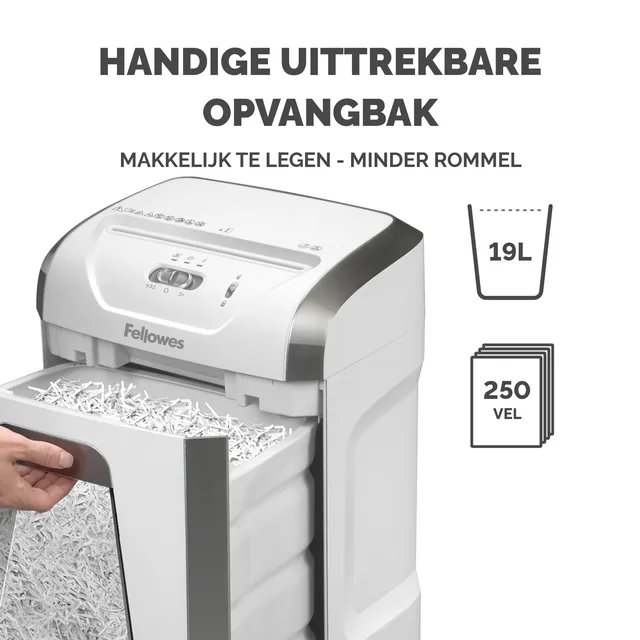 Papiervernietiger Fellowes 15C 4x40mm wit