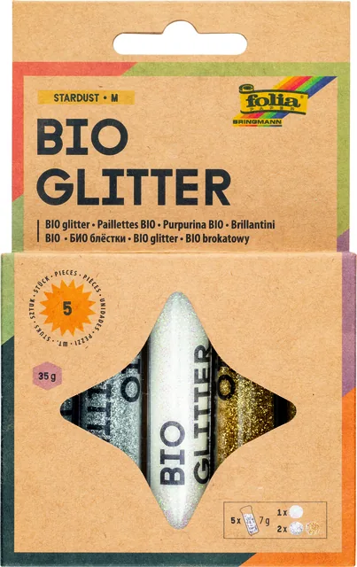 Glitterpoeder Bio Folia Stardust 7gr 5stuks 3kl