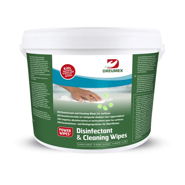 Desinfectiedoekjes Dreumex emmer 350 stuks wit