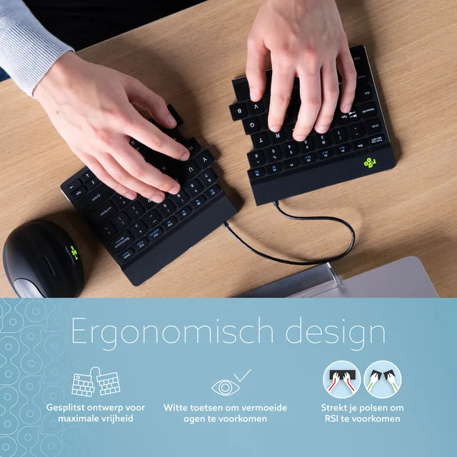 Toetsenbord R-Go Split Break QWERTY WL zw