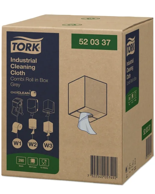 Reinigingsdoek Tork W1 W2 W3 Industrial grijs