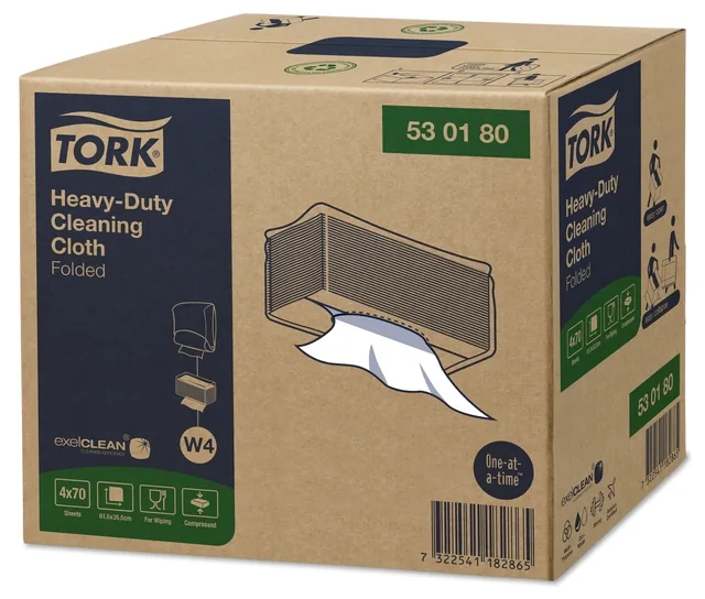 Reinigingsdoek Tork W4 gevouwen wit 530180