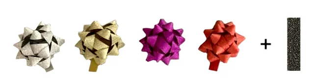 Rozetten assorti glitter diameter 50mm