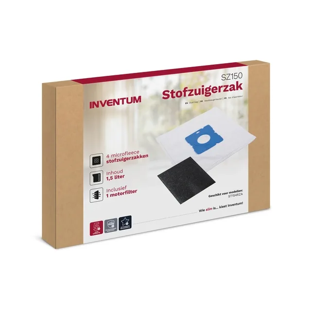 Stofzuigerzak Inventum 1.5l set 4 zakken en filter