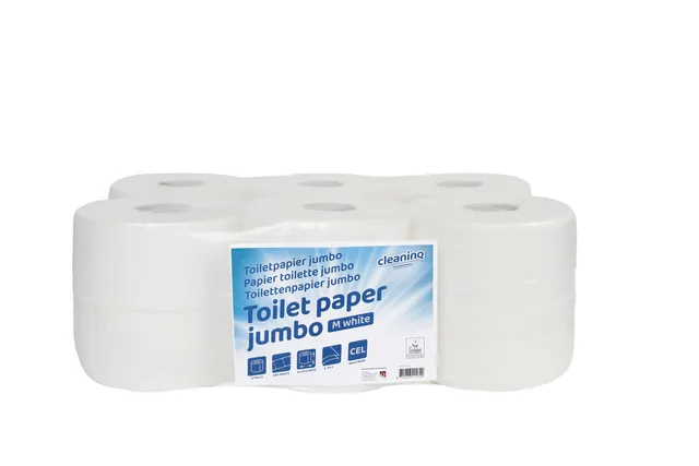 Toiletpapier Cleaninq T2 jumbo klein 12x150m wit