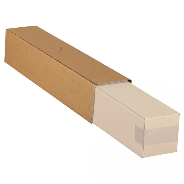 Vierkante koker formaat 750x126x126mm bruin